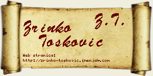 Zrinko Tošković vizit kartica